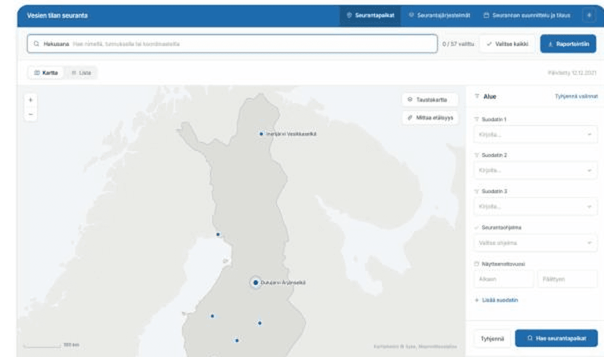 Monitoring locations map